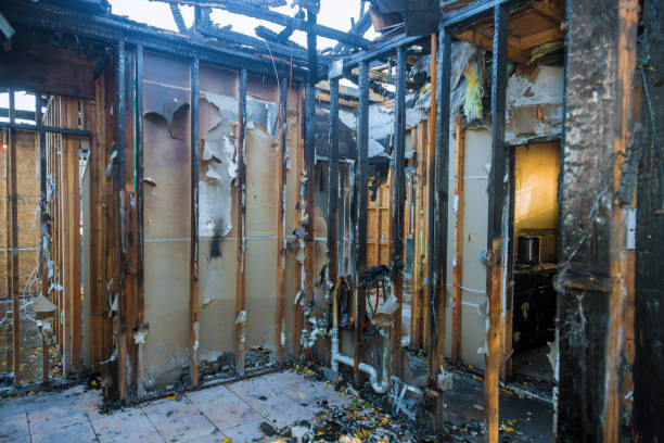 Professional Emergency Fire Damage Restoration technician working in Marcus Hook, PA